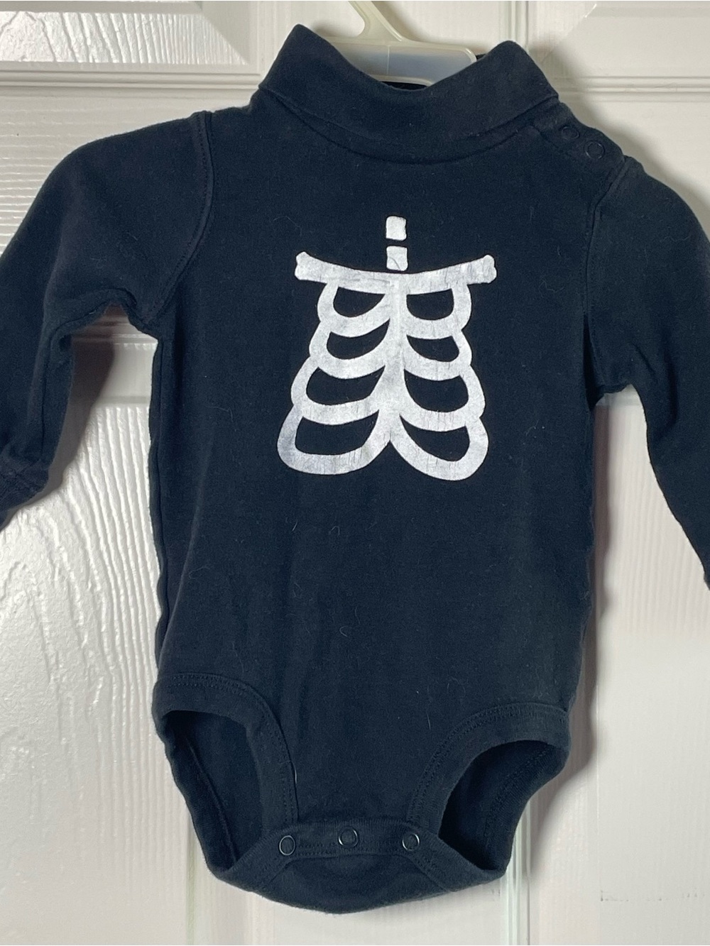 Carter's Black One-Piece Bodysuit with White Ribcage Graphic
